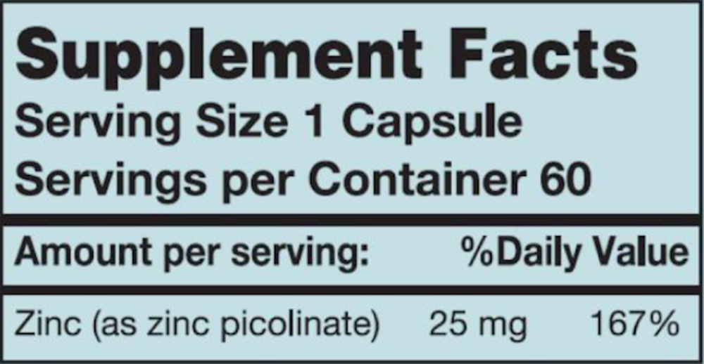 Zinc Picolinate 25mg