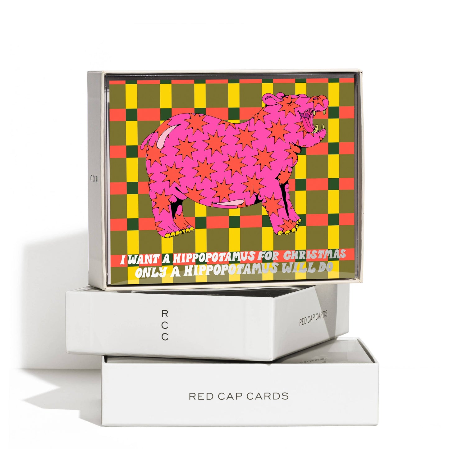 Christmas Hippo holiday greeting card: Singles