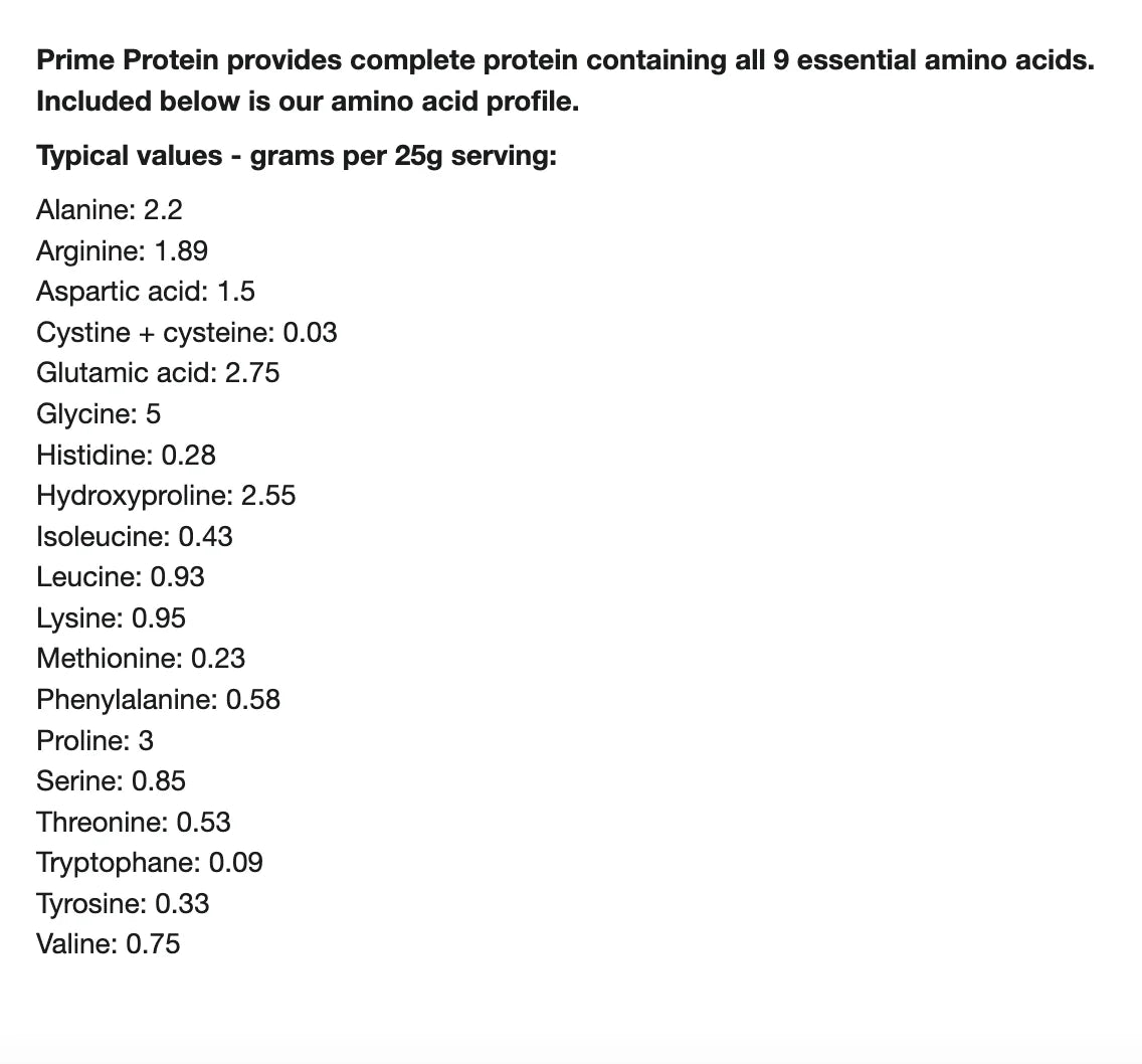 Prime Protein Vanilla : Grass Fed Beef Isolate