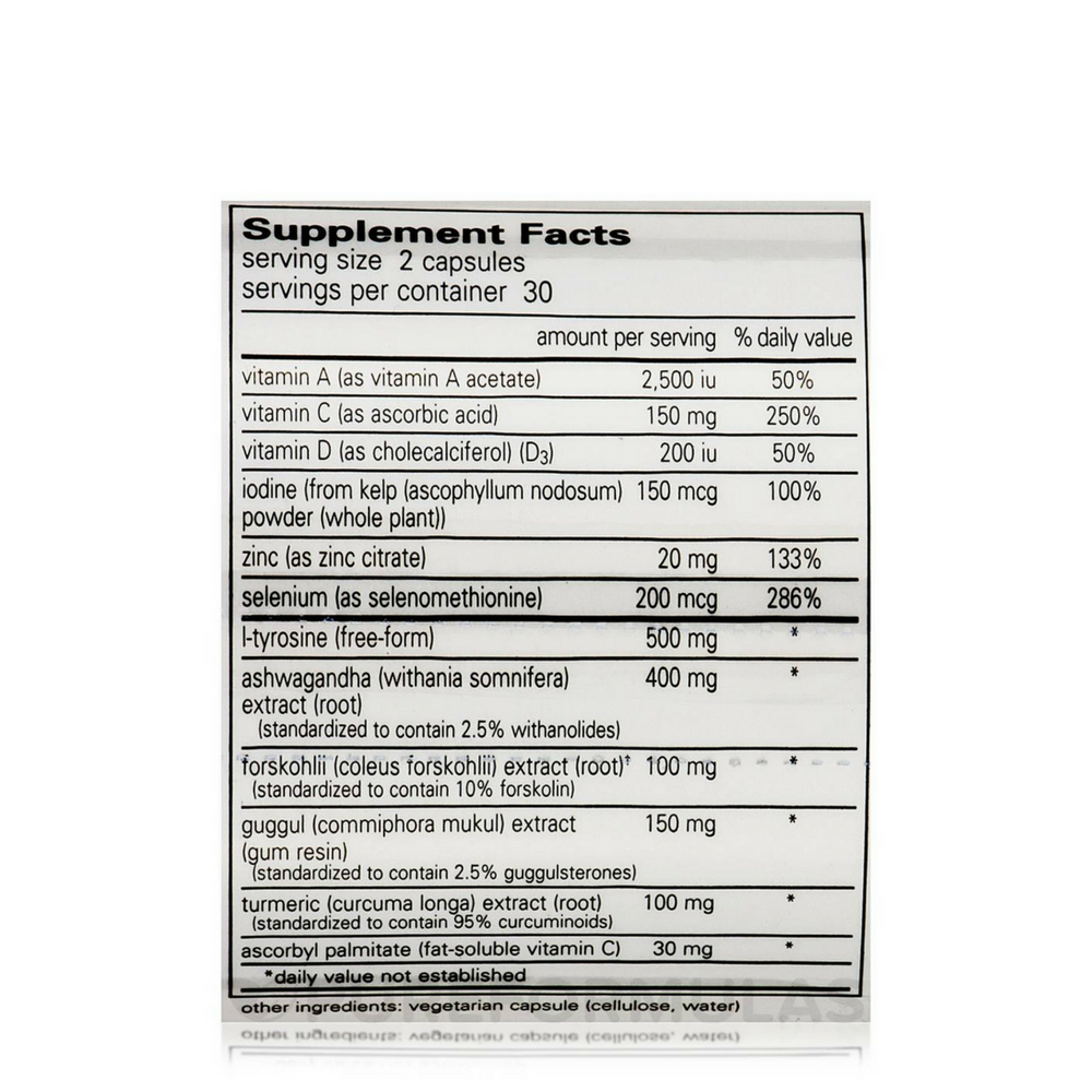 Pure Encapsulations Thyroid Support Complex panel