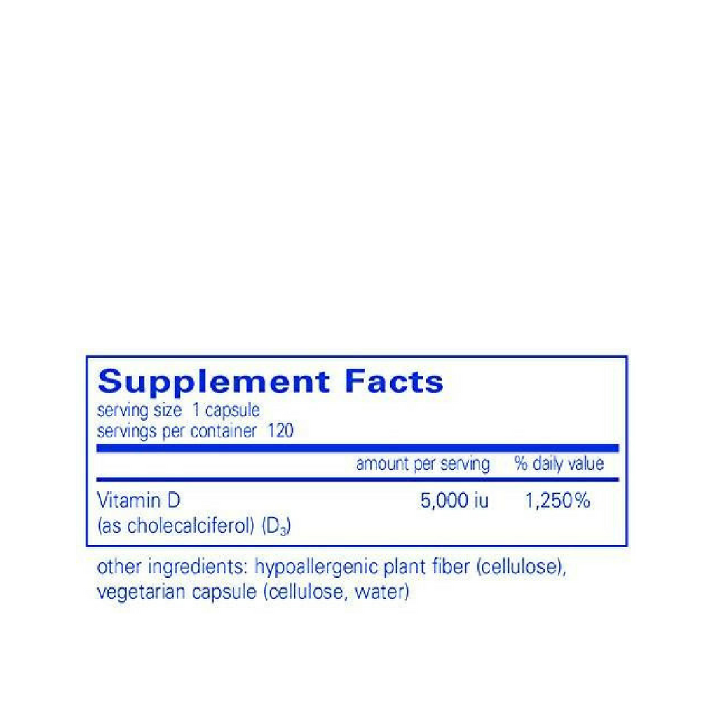 Pure Encapsulations Vitamin D3 5,000 IU panel