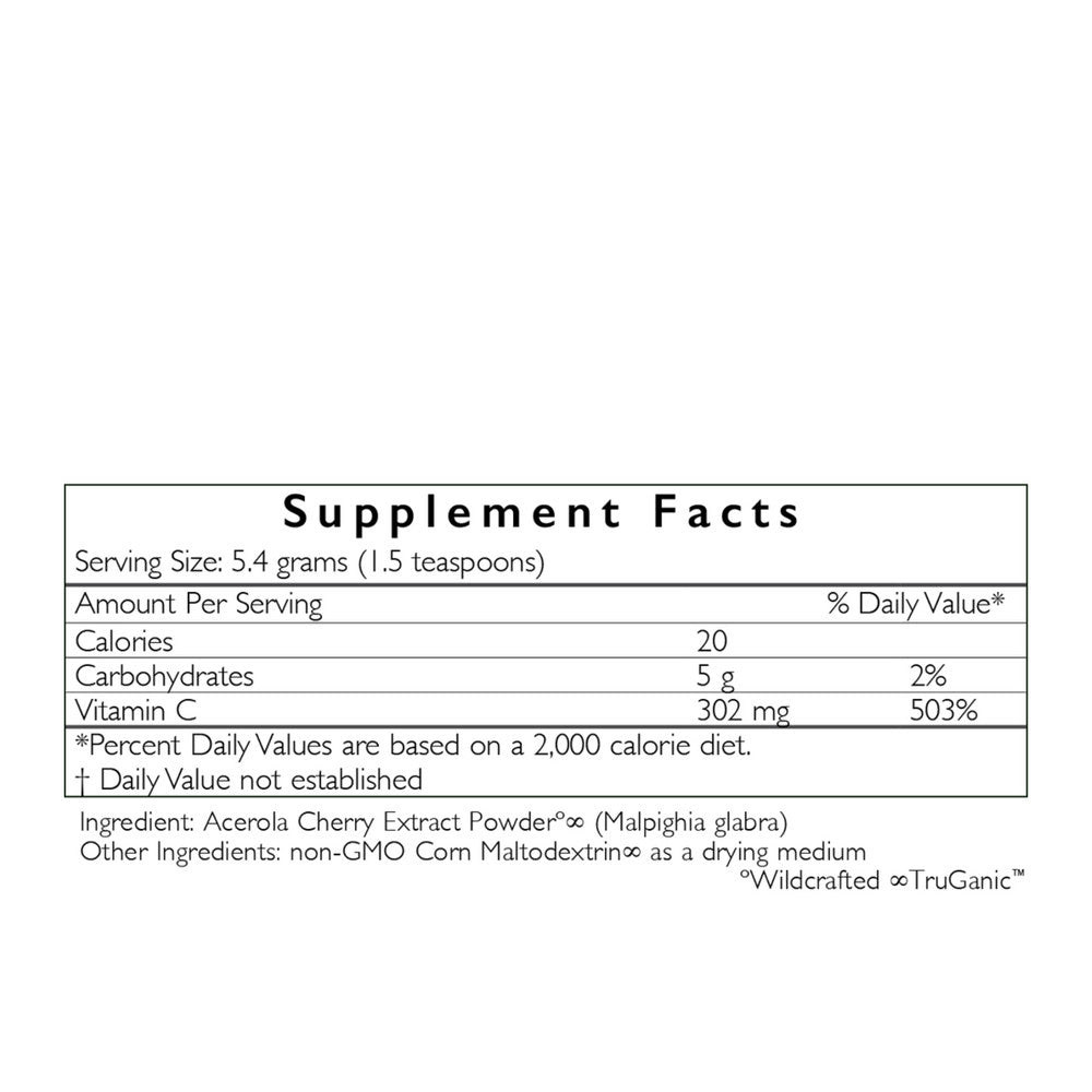 HealthForce Truly Natural Vitamin C ingredients