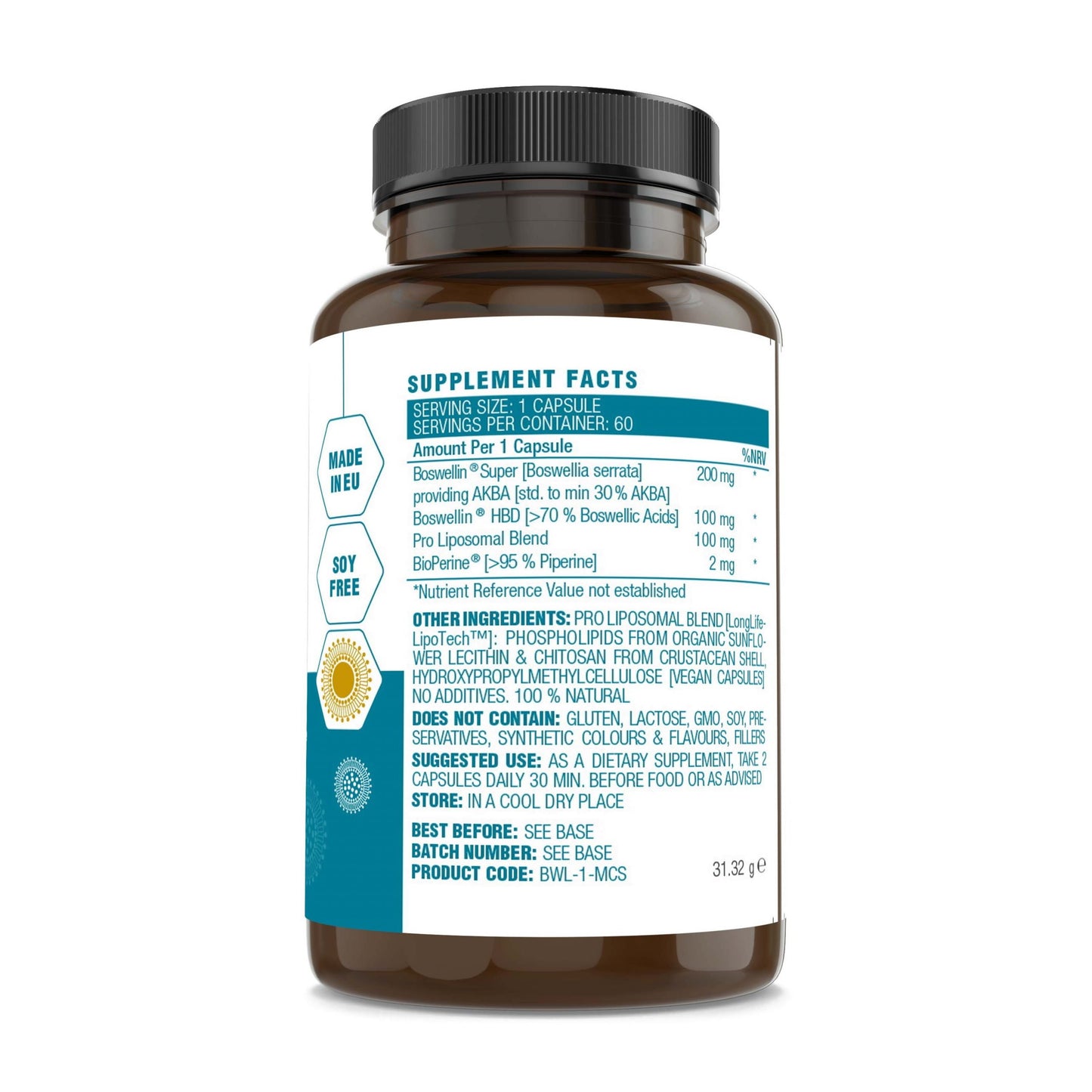 Boswellia MEGA AKBA Pro Liposomal 60cap by MCS