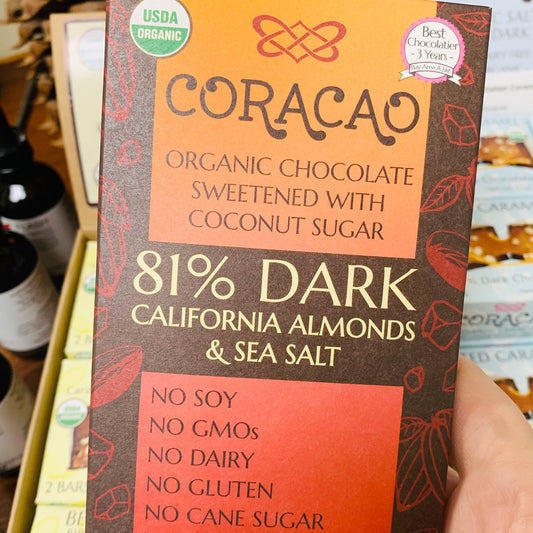 81% Heirloom Cacao, Salt & Almonds Bar