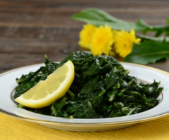 Dandelion Greens with Preserved Lemons