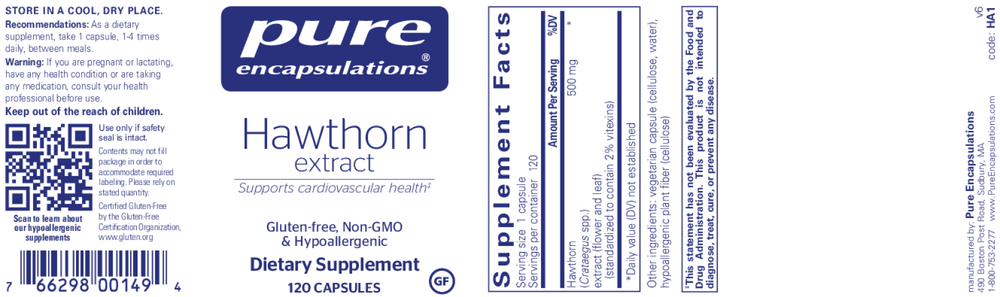 Pure Encapsulations Hawthorn Extract