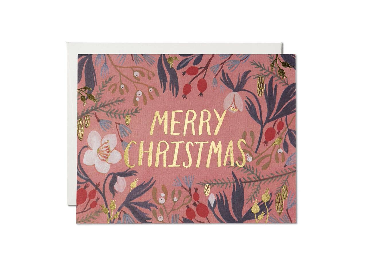 Christmas Flowers Christmas holiday greeting card: Singles