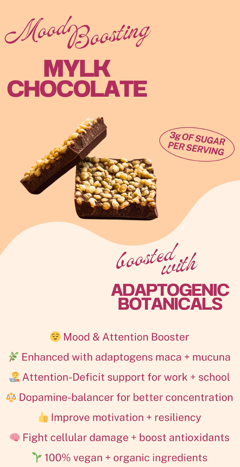 Cocoa Crunch Mylk Chocolate Bar for Mood Boost