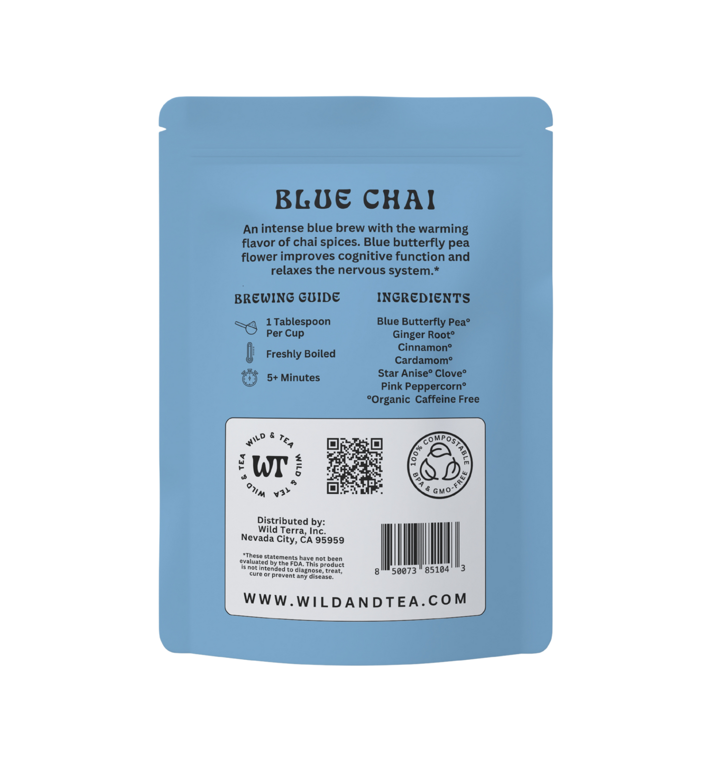 Blue Chai Herbal Tea: 2oz