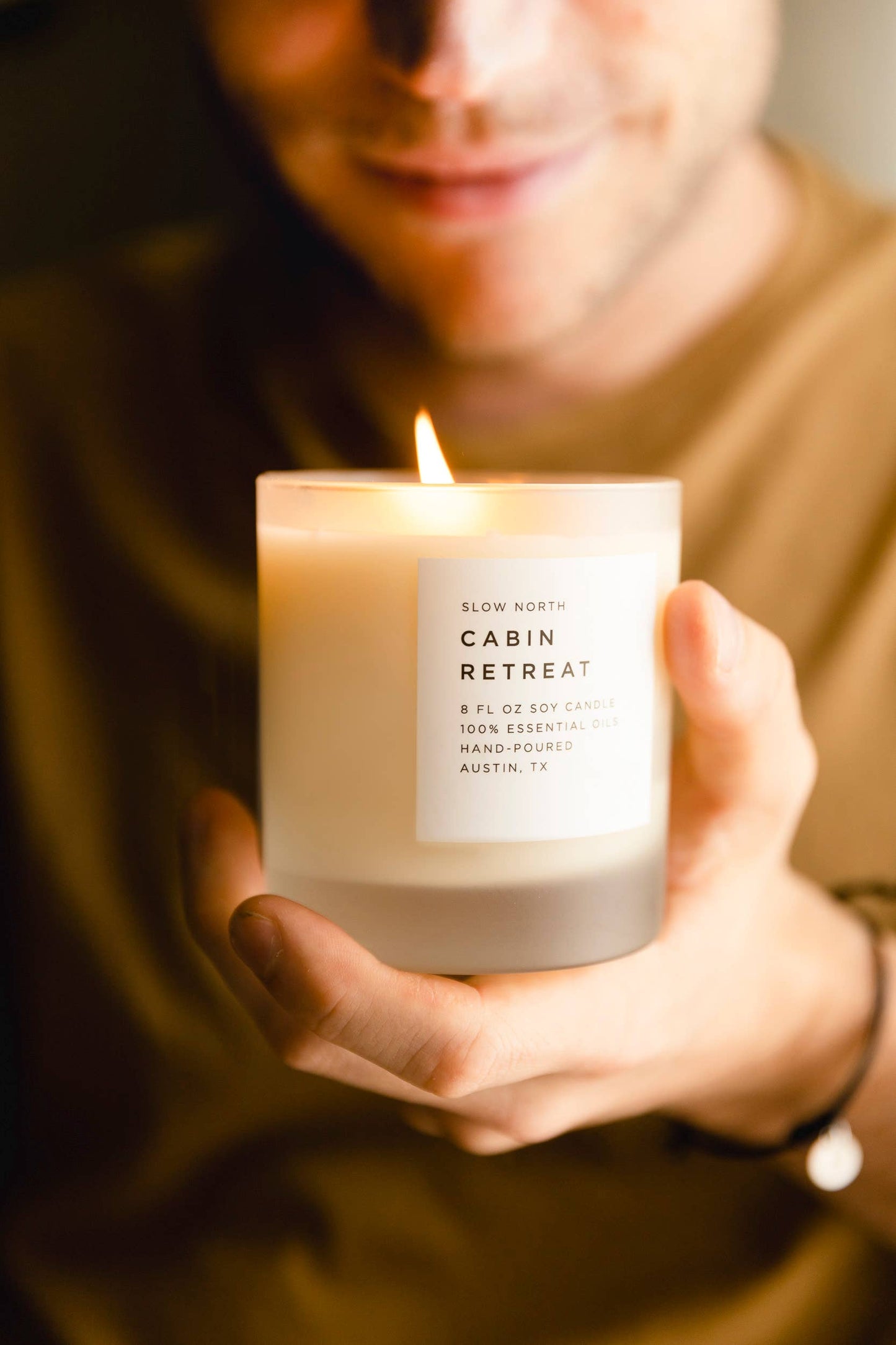 Cabin Retreat Frosted Candle (Seasonal)
