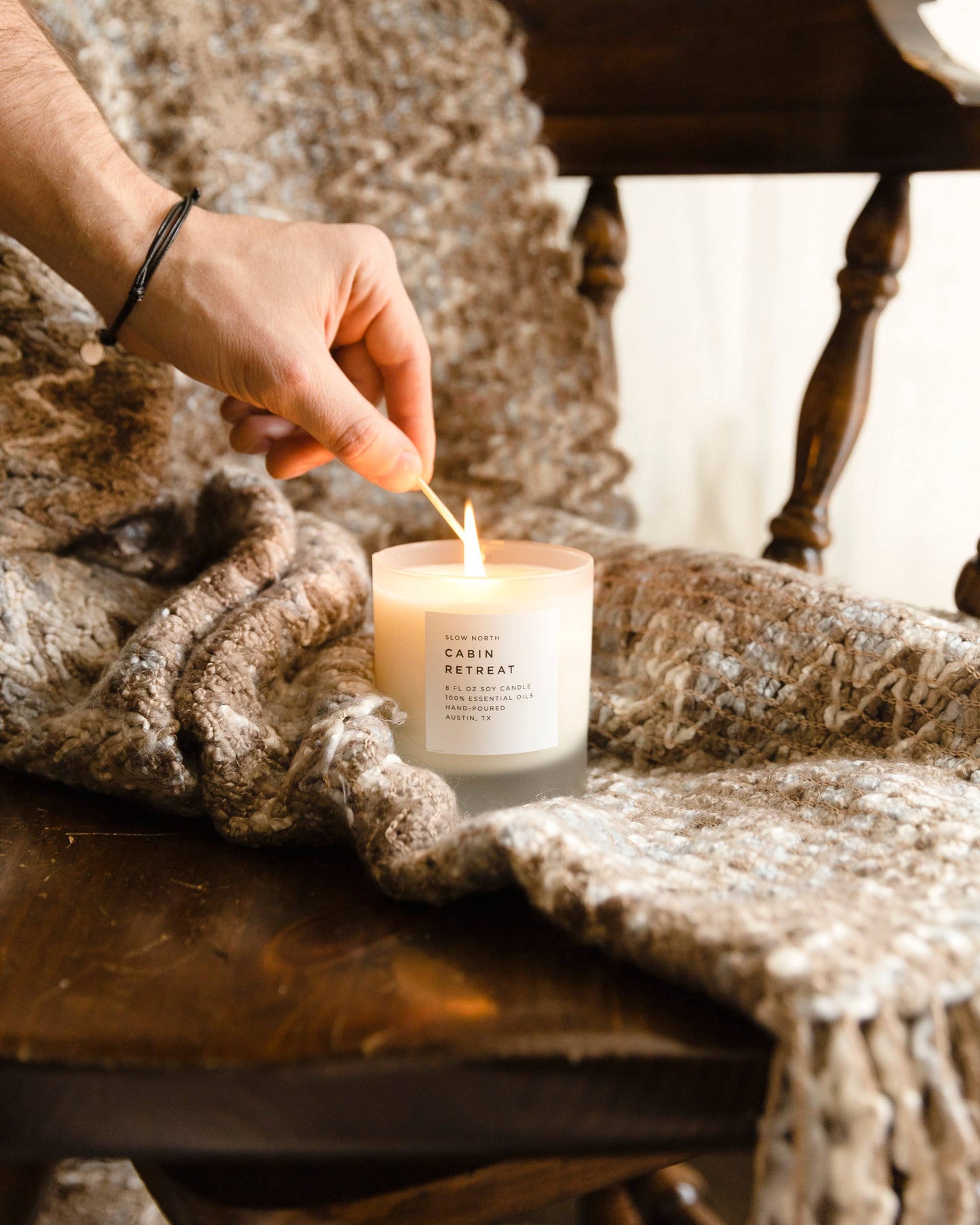 Cabin Retreat Frosted Candle (Seasonal)
