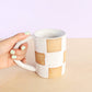 Checkerboard Ceramic Mug - 12oz: White