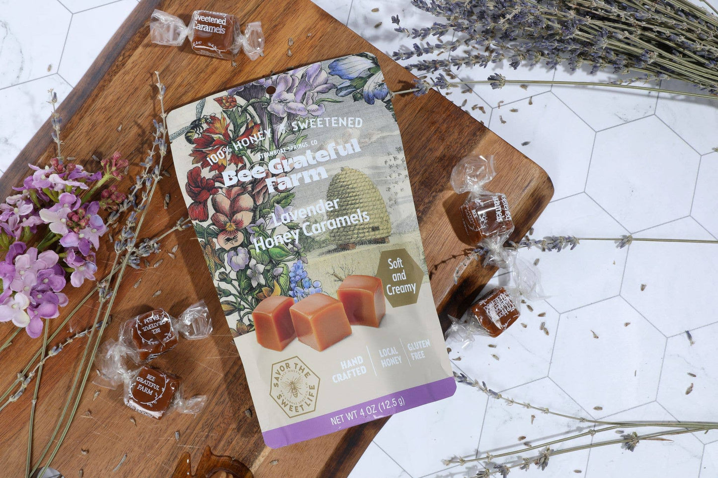 100% Honey Sweetened Lavender Honey Caramel (12 Units)