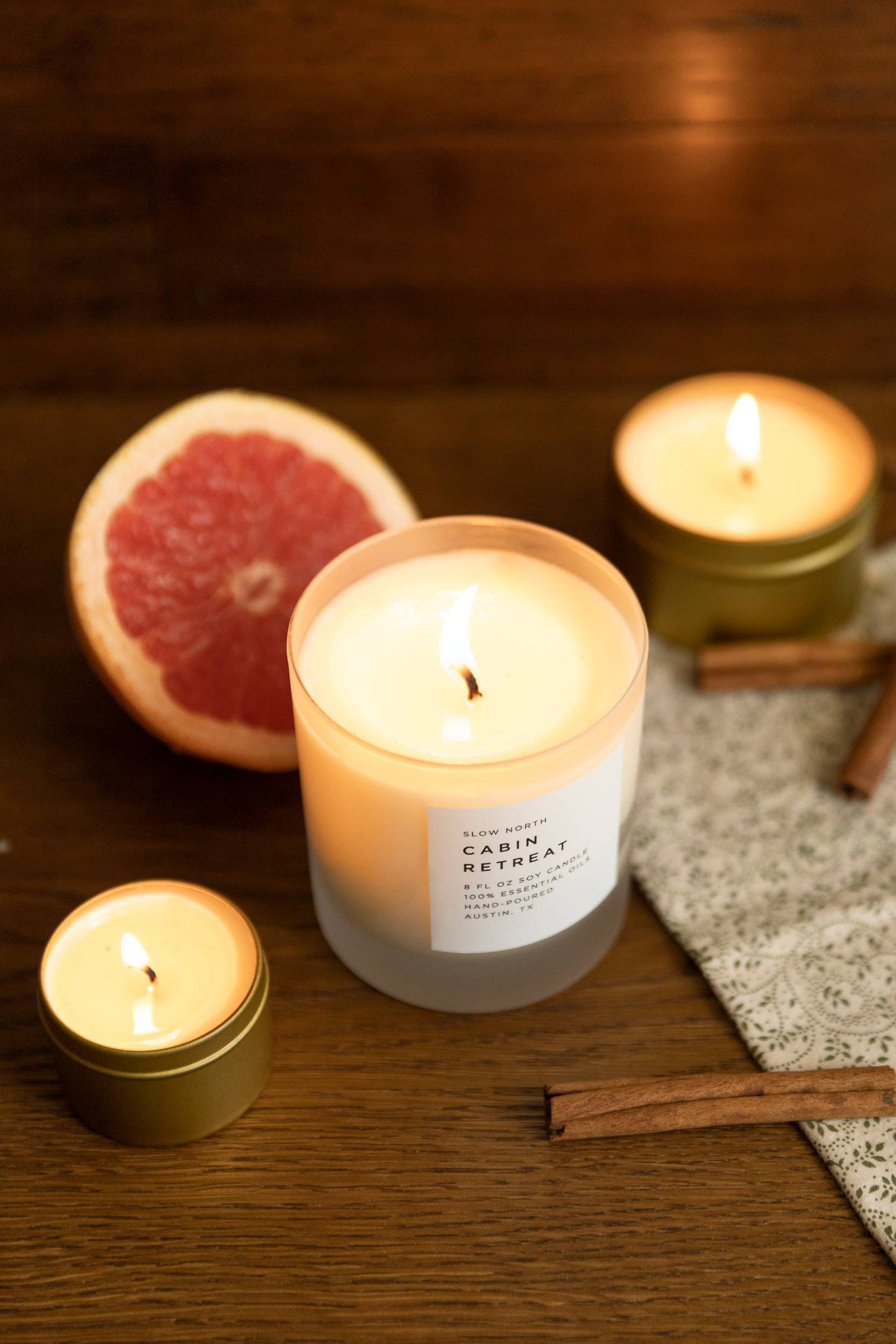 Cabin Retreat Frosted Candle (Seasonal)