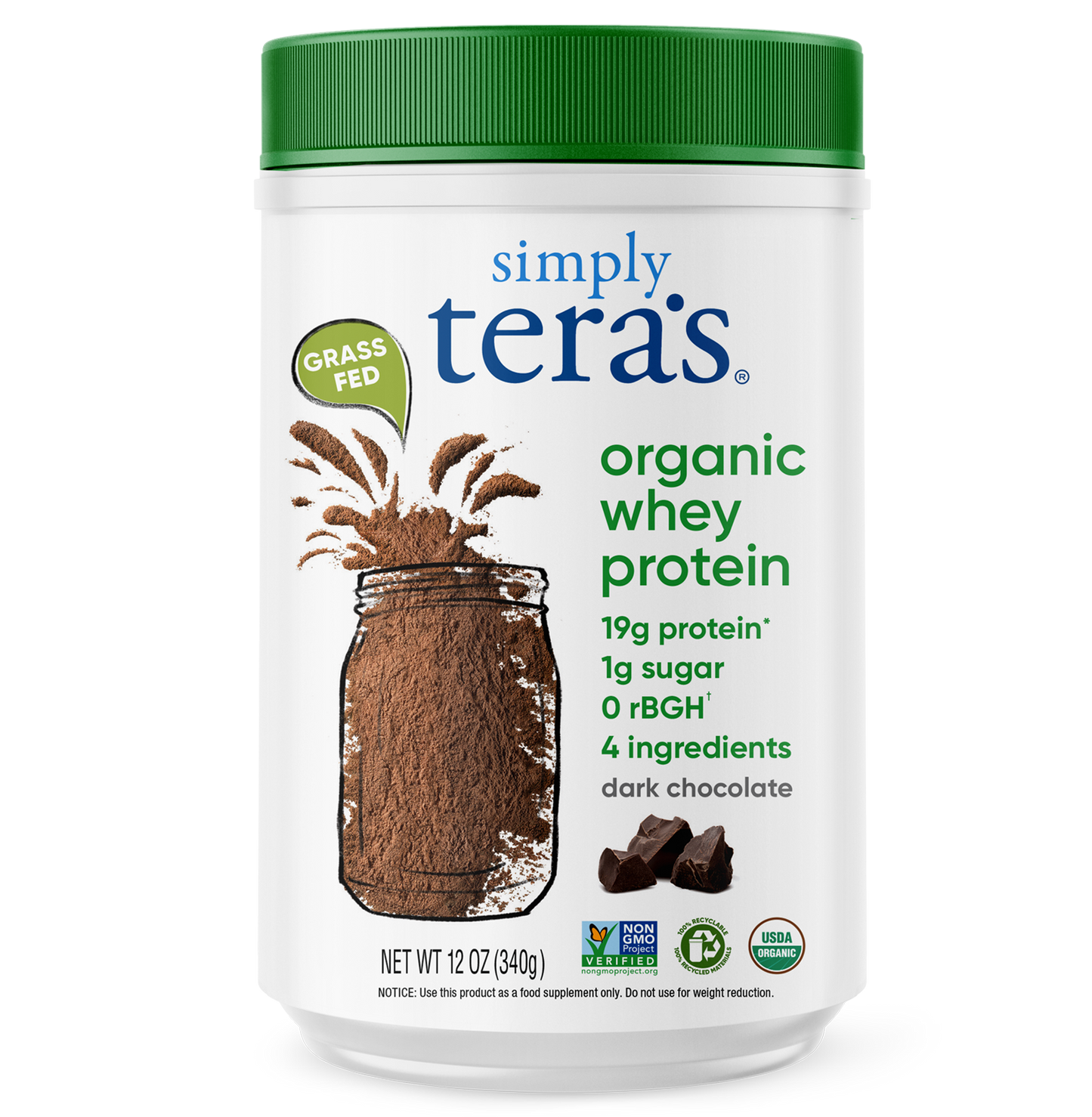 Organic Whey Protein: Bourbon Vanilla / 12oz