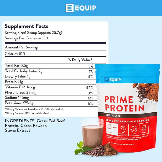 Prime Protein Chocolate : Grass Fed Beef Isolate