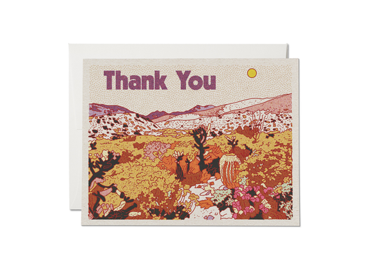 Desert Thanks thank you greeting card: Singles