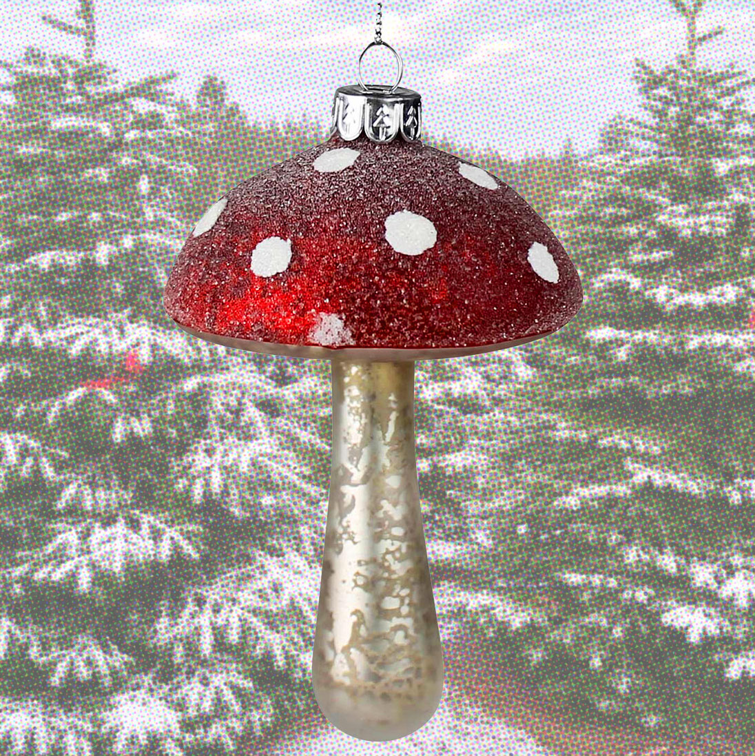 Large Glass Mushroom Ornament