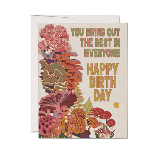 Fungi Birthday greeting card: Single