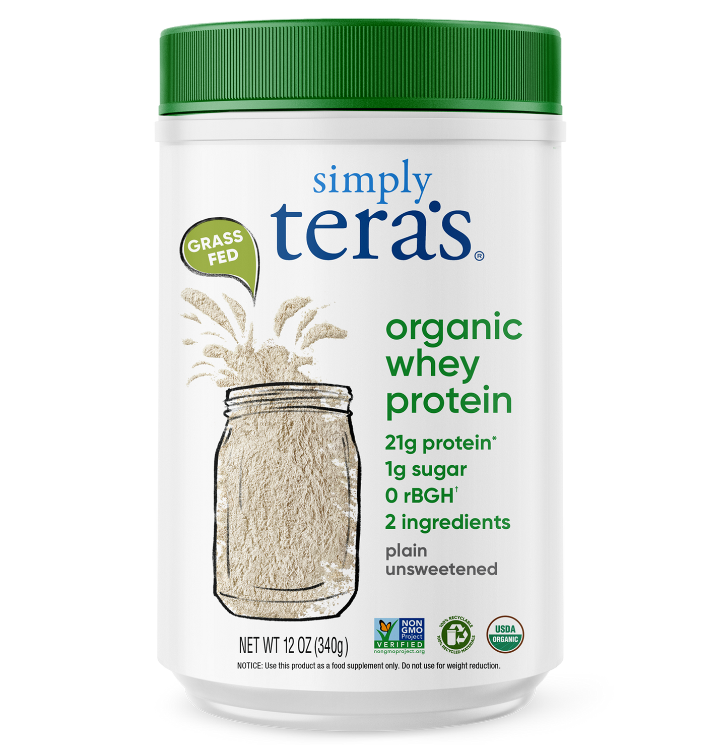 Organic Whey Protein: Bourbon Vanilla / 12oz
