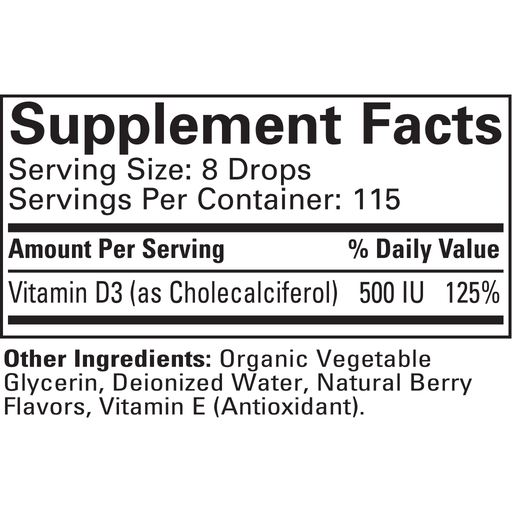 Vitamin D3 500iu Natural Berry Flavor