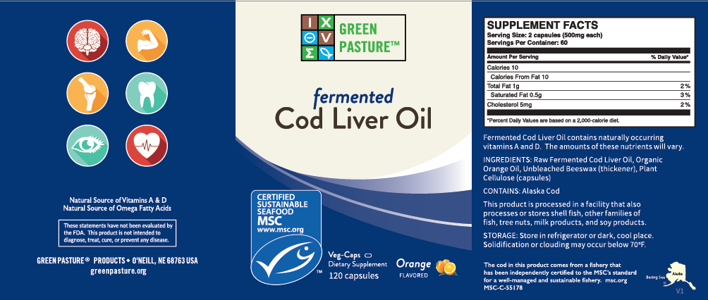 Fermented Cod Liver Oil Orange Flavor 120 caps