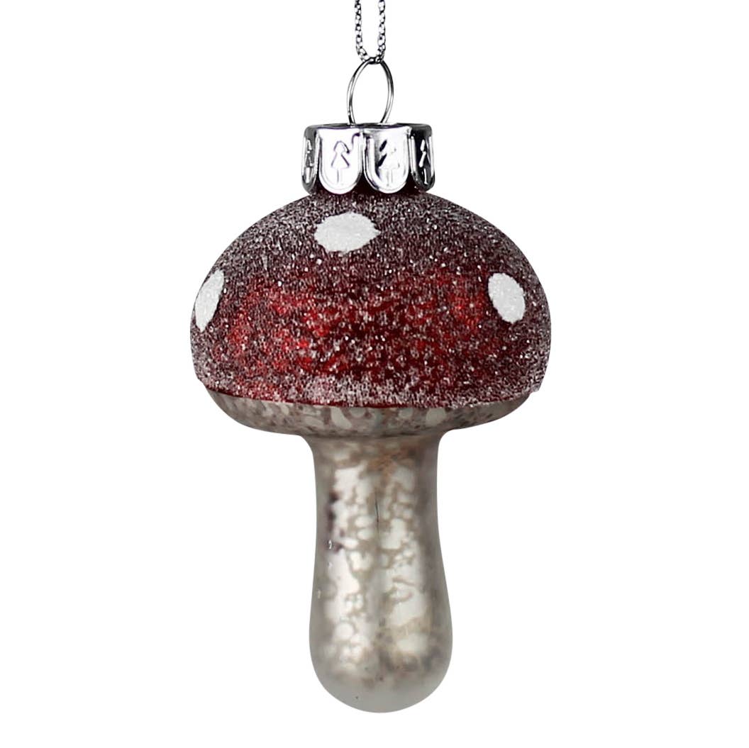Small Glass Mushroom Ornament